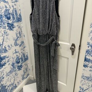 Sparkling Silver Sleeveless Jumpsuit